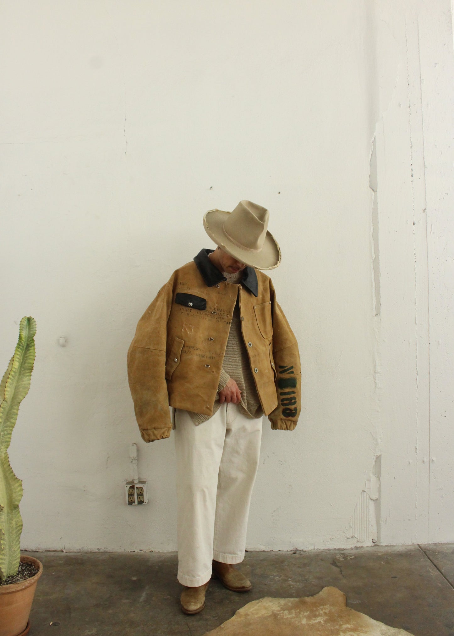 Stencil Canvas Work Jacket