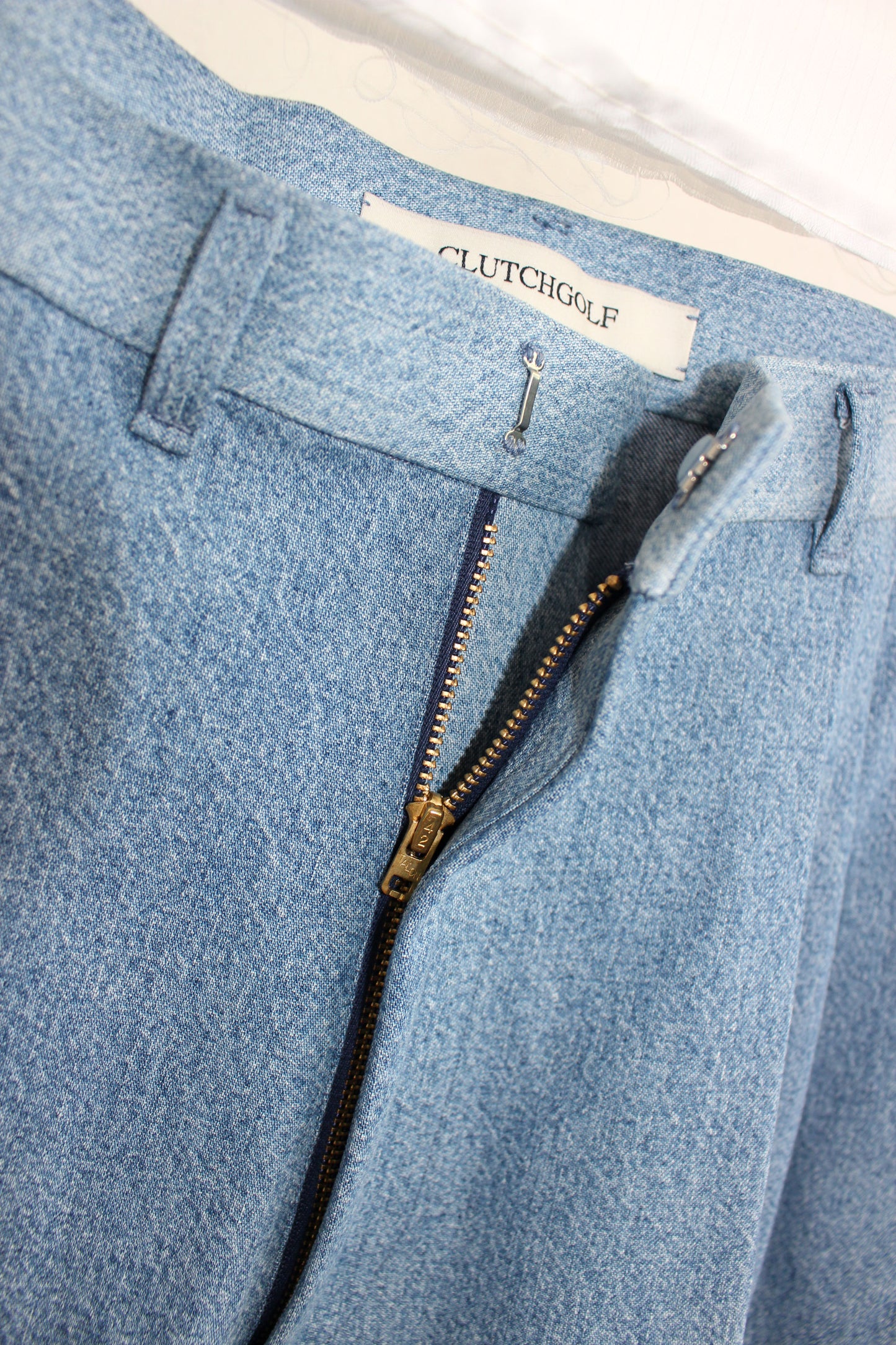 Faded Denim Double-pleated Trousers