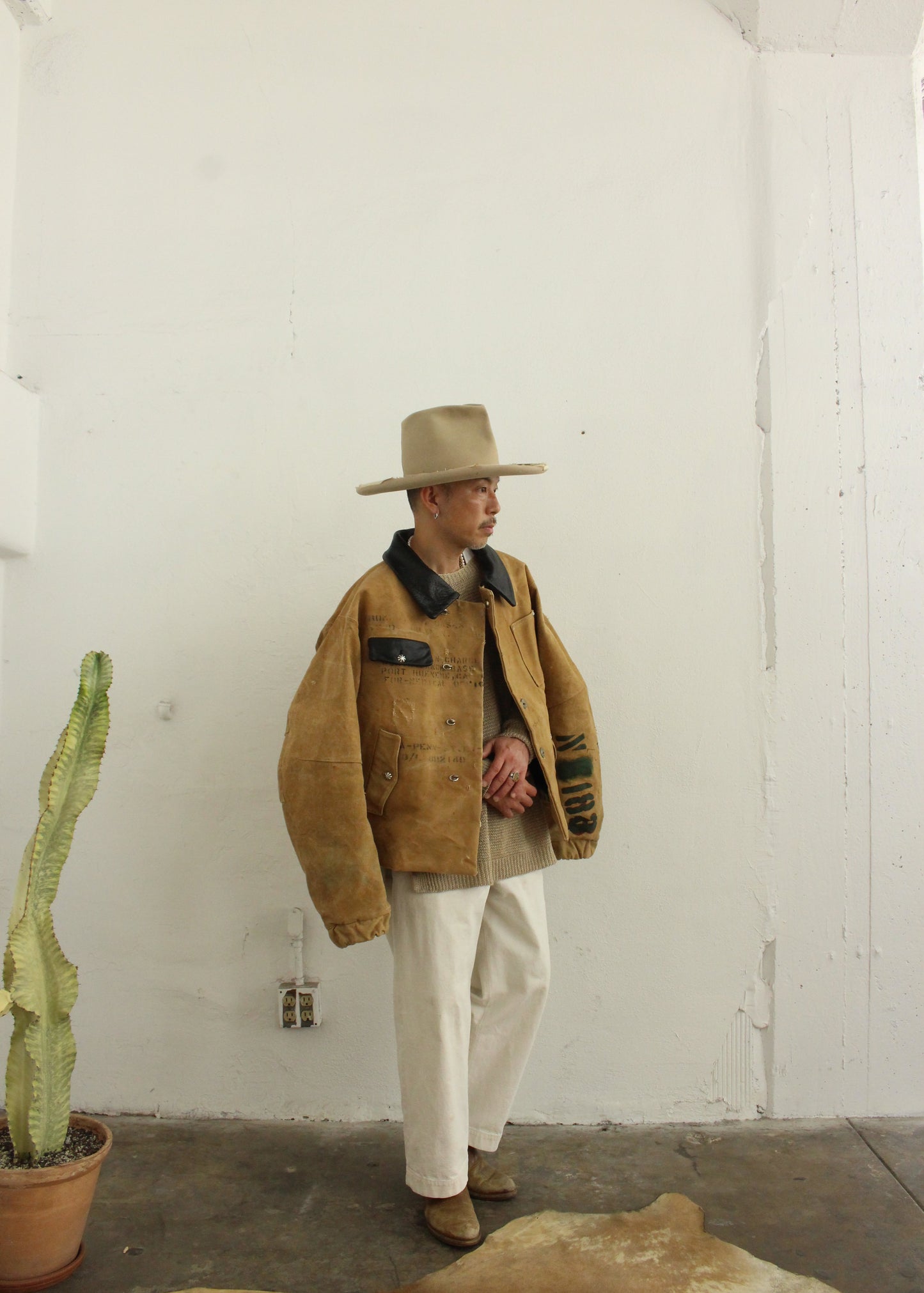Stencil Canvas Work Jacket