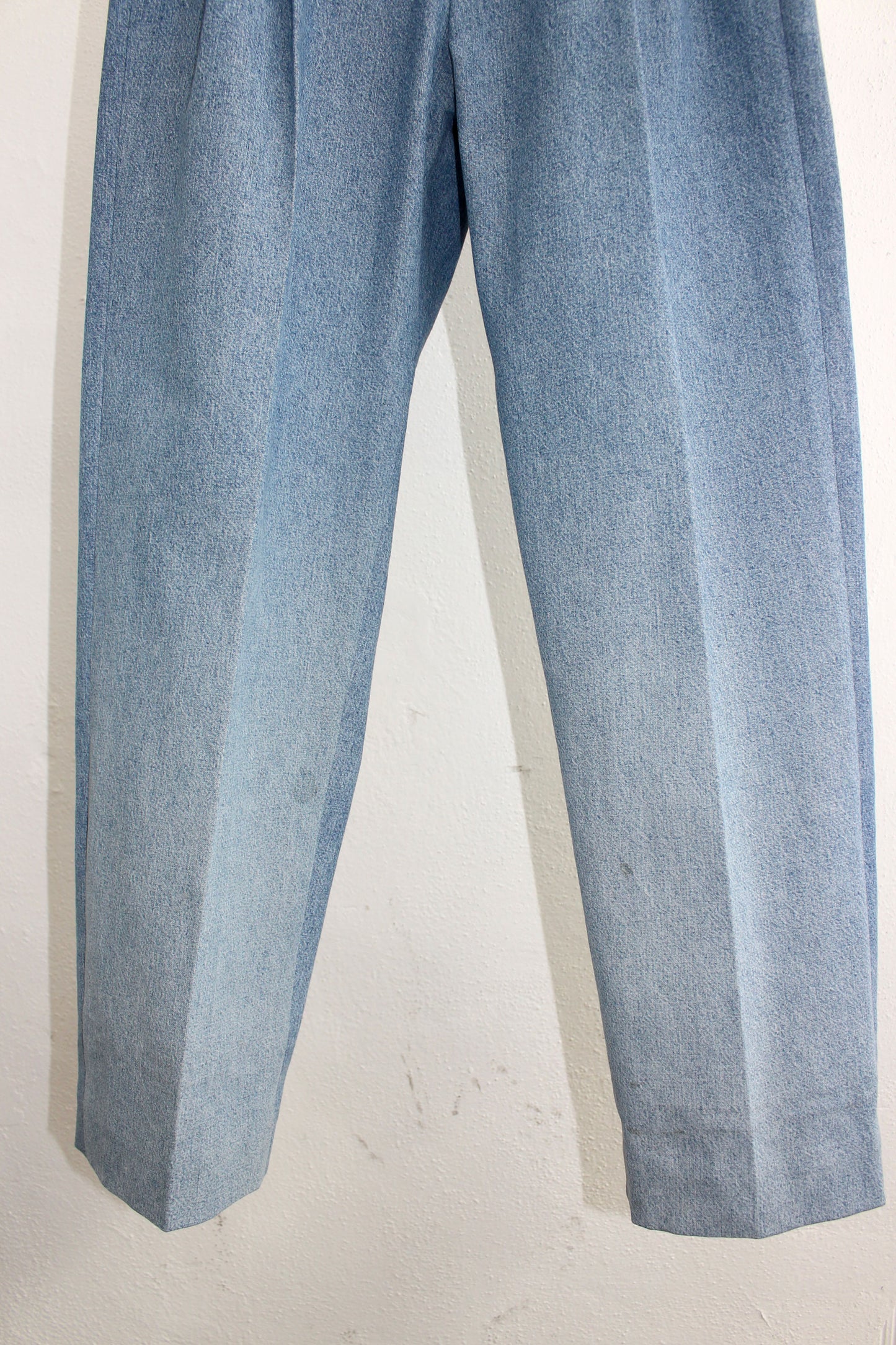 Faded Denim Double-pleated Trousers