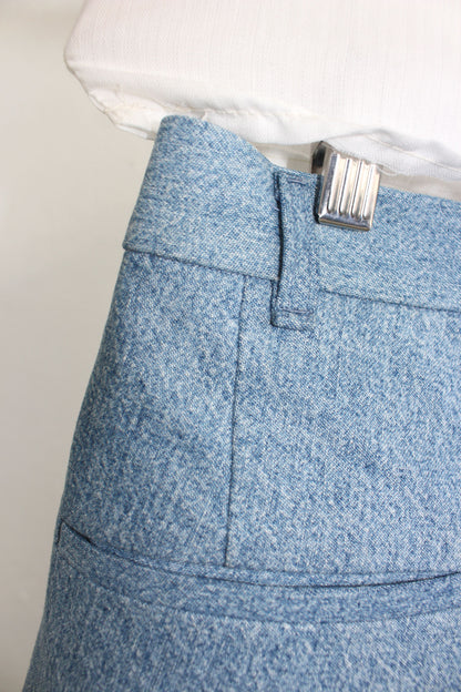 Faded Denim Double-pleated Trousers